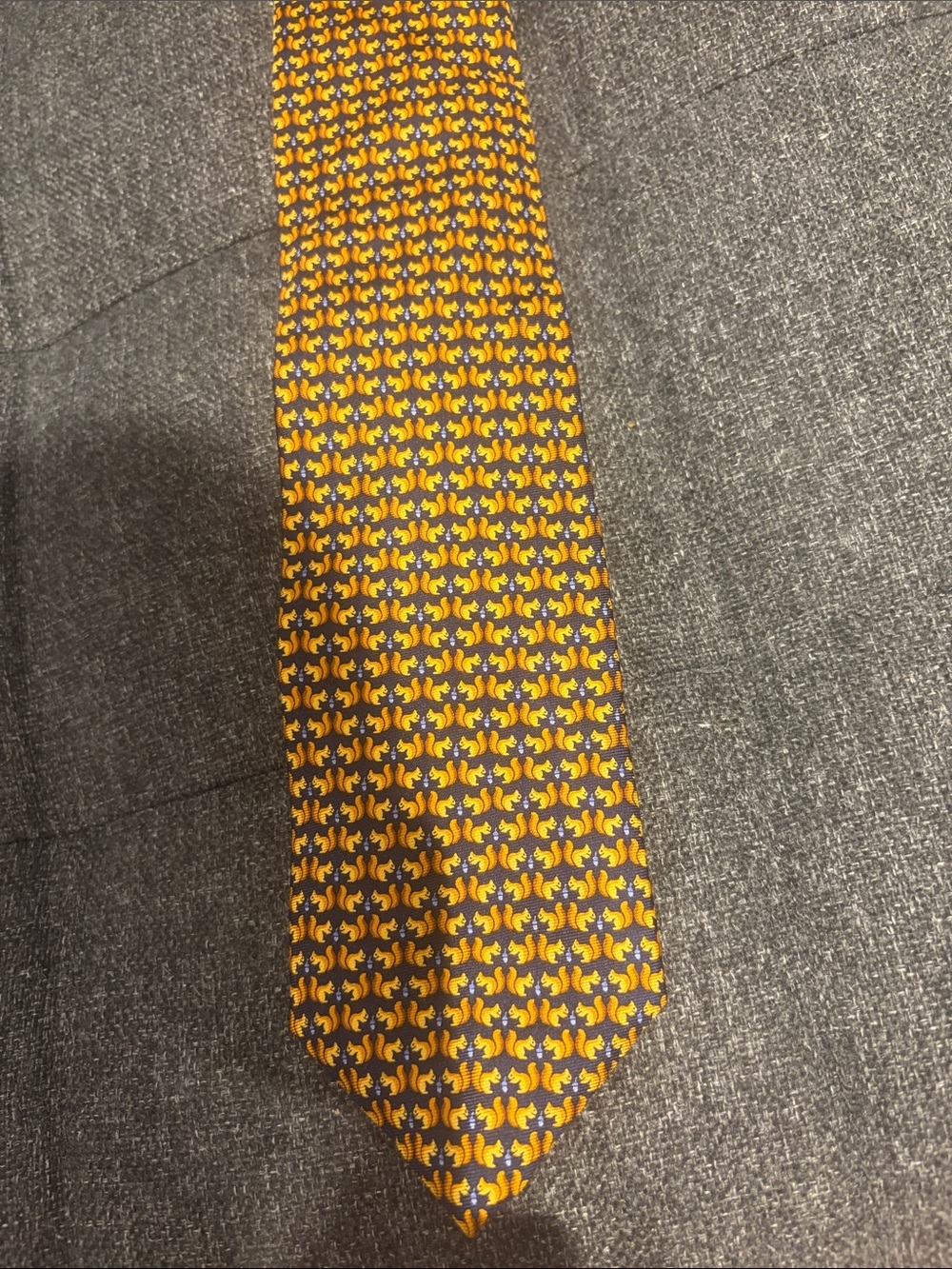 Men's Yellow Patterned Silk Tie